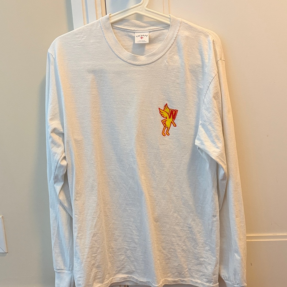 Noah NYC White Long Sleeve Tee with Red and Yellow Logo